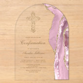 Blush-Achat-Bestätigung Acryleinladungen (Vorderseite)