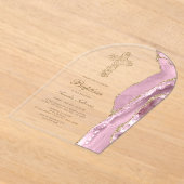 Blush Achat Taufe Acryleinladungen (Ablage )
