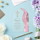 Blush Achat Taufe Acryleinladungen (Insitu (Hochzeit))