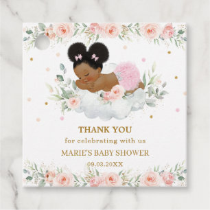 Blush African Afro Puff Baby Girl Dusche Geschenkanhänger