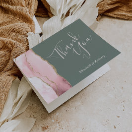 Blush Agate Gold Deep Sage Green Wedding Vielen Da Karte
