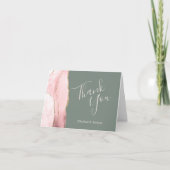 Blush Agate Gold Deep Sage Green Wedding Vielen Da Karte (Vorderseite)