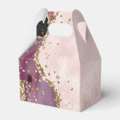 Blush Agate Hochzeit von Gold Glitzer Geschenkschachtel (Rückseite)