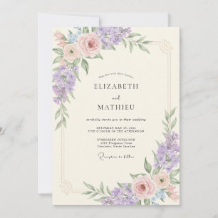 Blush Amethyst Wisteria Hochzeit Einladung