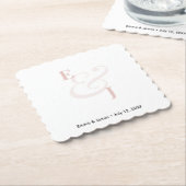 Blush Ampersand Hochzeit | Cocktail Untersetzer (angewinkelt)