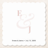 Blush Ampersand Hochzeit | Cocktail Untersetzer (Vorderseite)