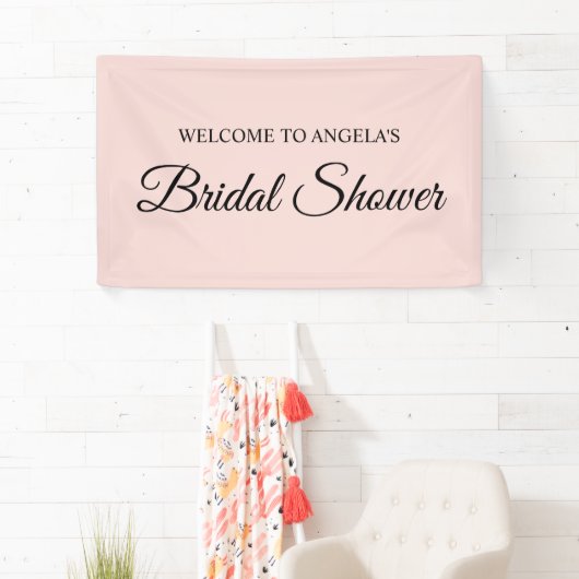 Blush and Black Elegant Script Brautparty Banner (Insitu)
