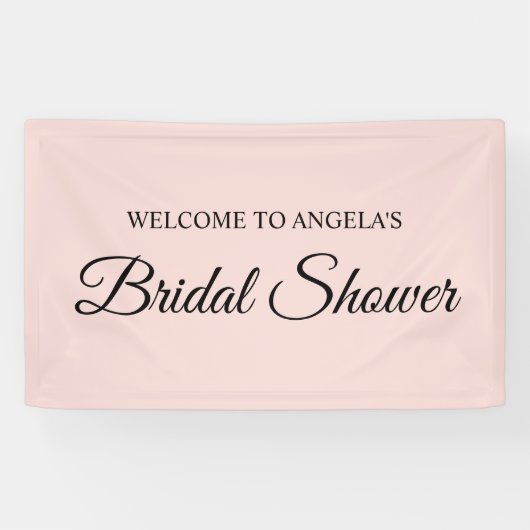 Blush and Black Elegant Script Brautparty Banner (Horizontal)