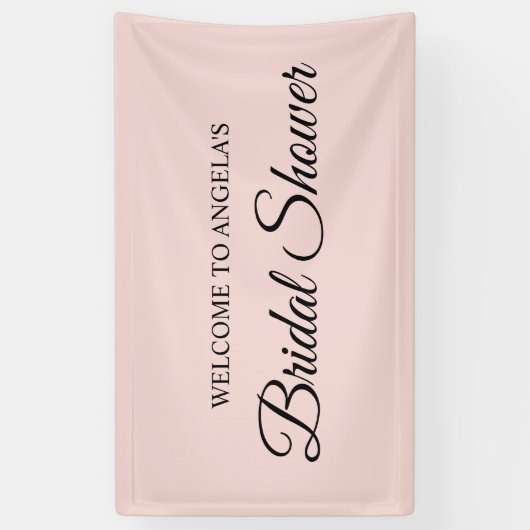 Blush and Black Elegant Script Brautparty Banner (Vertikal)
