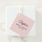 Blush and Black Elegant Script Brautparty Geschenkanhänger (Beispiel)