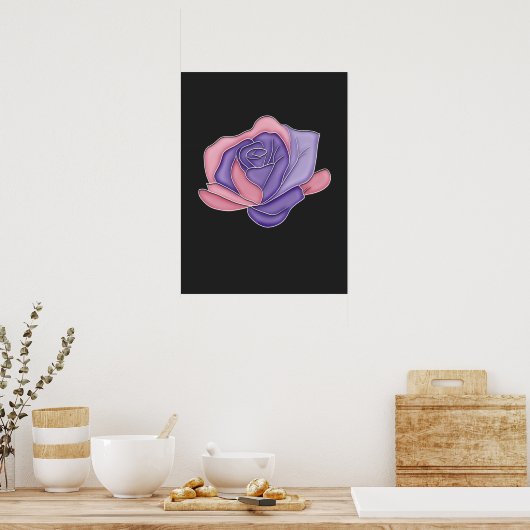 Blush and Bloom Rose Poster (Küche)