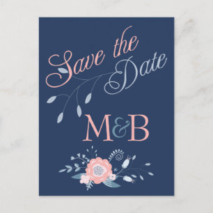 Blush and Blue Hochzeit Save The Date Postkarten