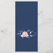 Blush and Blue Hochzeitsmenü Vorlage (Rückseite)