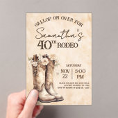 Blush and Boots 40th Rodeo Western Birthday Acryleinladungen (Insitu (Handheld))