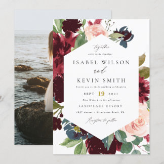 Blush and Burgund Blumenzwiebelzange Einladung