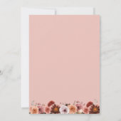 Blush and Burgundy, Monogram, Floral Wedding Einladung (Rückseite)