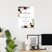 Blush and Burgundy Wedding Willkommenszeichen Poster (Heimbüro)