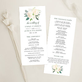 Blush and Cream Floral Bouquet Hochzeitsfeier Programm