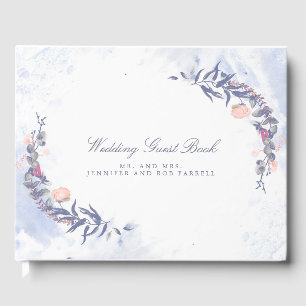 Blush and Dusty Blue Floral Wedding Gästebuch