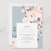 Blush and Dusty Blue Watercolor Blues Hochzeit Einladung (Vorderseite)