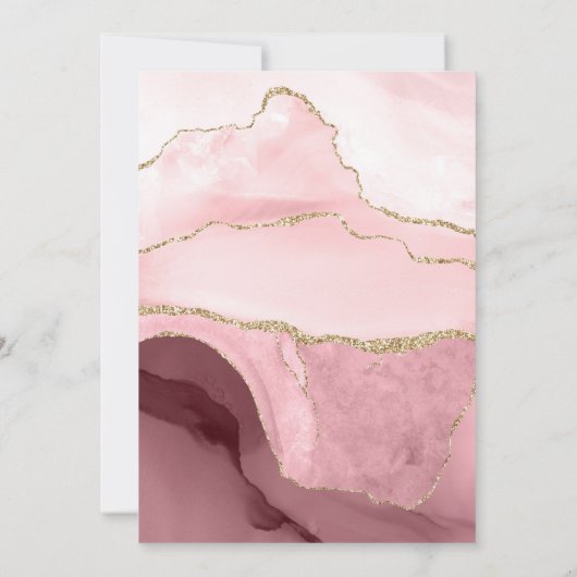 Blush and Gold Agate Couples Dusche Einladung (Rückseite)