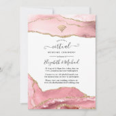 Blush and Gold Agate Online Virtual Wedding Einladung (Vorderseite)