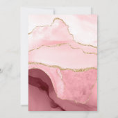 Blush and Gold Agate Reduced Wedding Guest List Ankündigung (Rückseite)