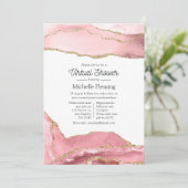 Blush and Gold Agate Virtual Baby Dusche Einladung (Stehend Vorderseite)