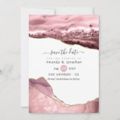 Blush and Gold Agate Wedding Save The Date (Vorderseite)