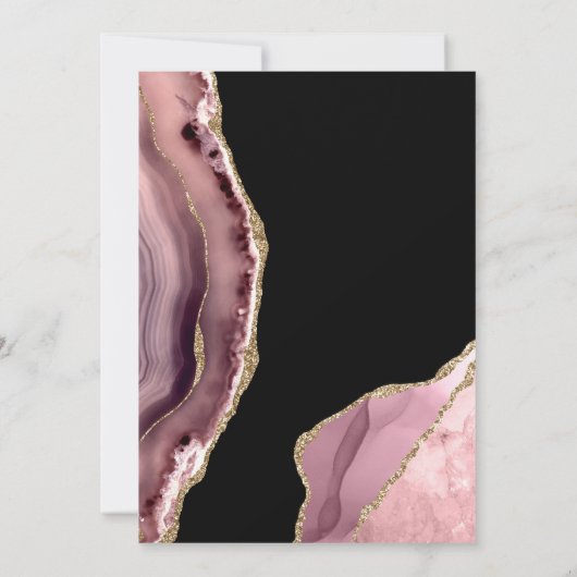 Blush and Gold Agate Wedding Save The Date (Rückseite)