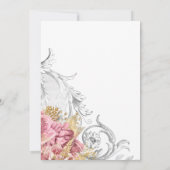 Blush and Gold and Silver Floral Diamond Wedding Einladung (Rückseite)