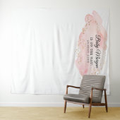 Blush and Gold Baby Dusche Hintergrund Foto Prop Wandteppich (Beispiel (Horizontal))