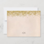 Blush and Gold Confetti Mit Monogramm Stationery Mitteilungskarte (Vorderseite)