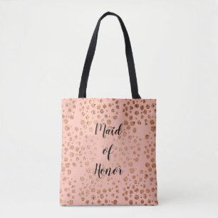 Blush and Gold Confetti Trauzeugin Toag Tasche
