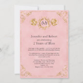Blush and Gold Cotton 2. Hochzeitstag Einladung (Vorderseite)