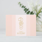 Blush and Gold Danke Cards (Stehend Vorderseite)
