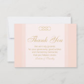 Blush and Gold Danke Cards (Rückseite)