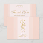 Blush and Gold Danke Cards (Vorne/Hinten)