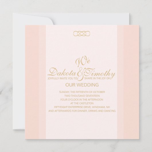 Blush and Gold Einladung (Rückseite)