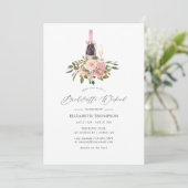 Blush and Gold Floral Bachelorette Wochenende Einladung (Stehend Vorderseite)