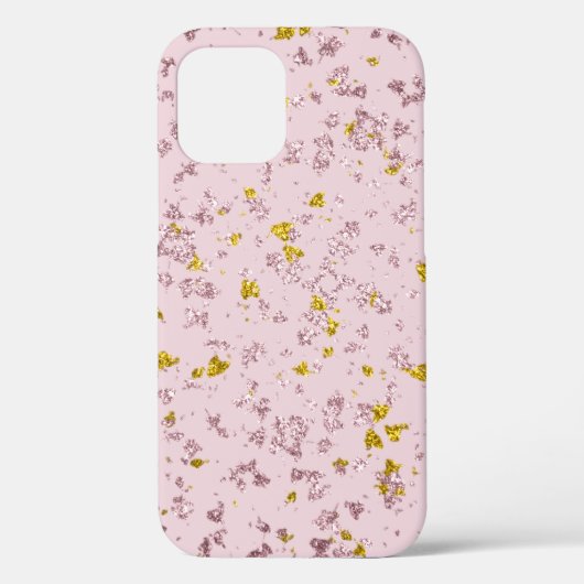 Blush and Gold Glitzer Flakes Case-Mate iPhone Hülle (Rückseite)