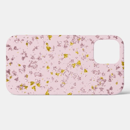 Blush and Gold Glitzer Flakes Case-Mate iPhone Hülle (Rückseite (Horizontal))