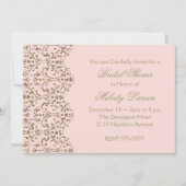 Blush and Gold Lace Einladung (Vorderseite)