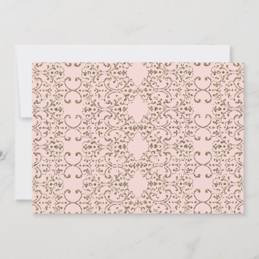 Blush and Gold Lace Einladung (Rückseite)