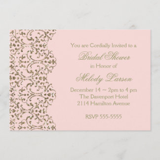 Blush and Gold Lace Einladung