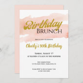 Blush and Gold Modern Brunch Celebration Einladung (Vorne/Hinten)