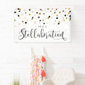 Blush and Gold Moderne Confetti Dots Stellabration Banner (Insitu)