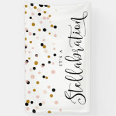Blush and Gold Moderne Confetti Dots Stellabration Banner (Vertikal)
