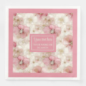 Blush and Gold Napkinс Personalized Elegant Table Serviette (Vorderseite)