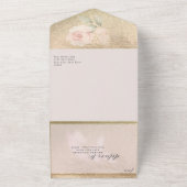 Blush and Gold Pampas Grass Wedding All In One Einladung (Außenbereich)